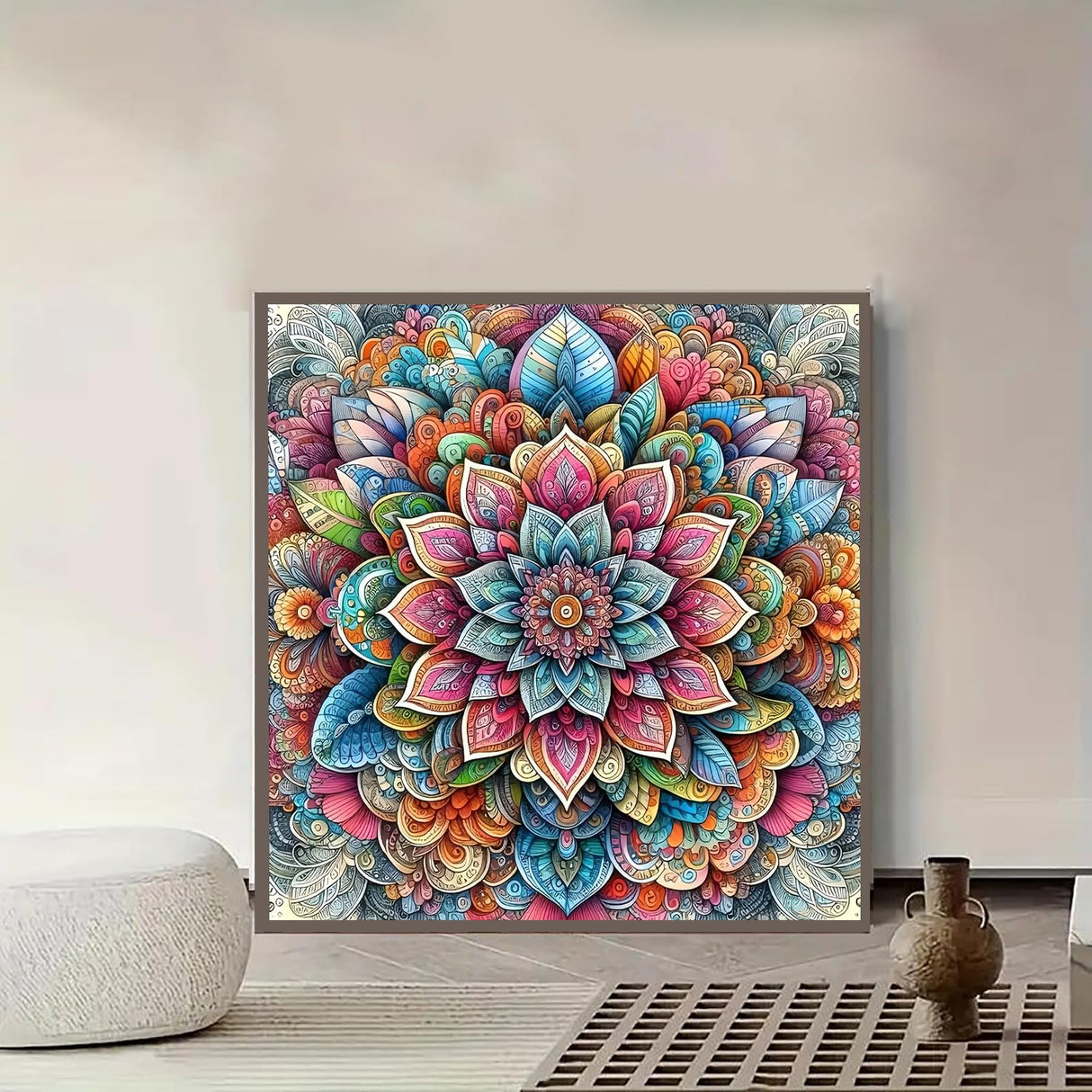 GXGLLPZBY Diamond Art Kits for Beginners,Mandala Diamond Painting Kits for Adult, 5D DIY Flower Full Drill Paint by Diamonds Dot Gem Art Painting Kits,for Home Wall Decor 13.8X13.8inch GXGLLPZBY