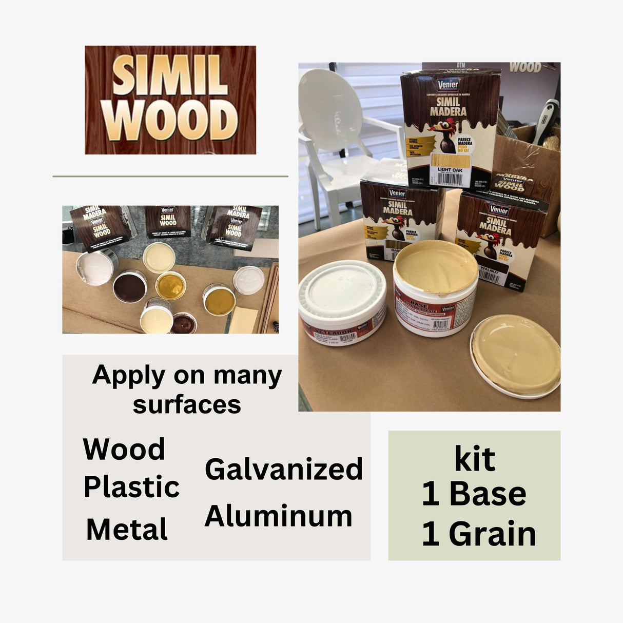 Venier Wood Like Paint Garage Doors (Mahogany) - Wood Look Paint - Furniture Cabinets Metal - Interior Exterior Paint - Liquid Wood (50,76 fl. oz) Venier