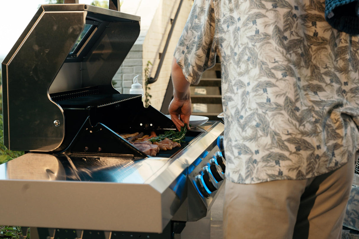 Monument Grills Larger 4-Burner Propane Gas Grills BBQ Stainless Steel Heavy-Duty Cabinet Style with BBQ Cover Monument Grills