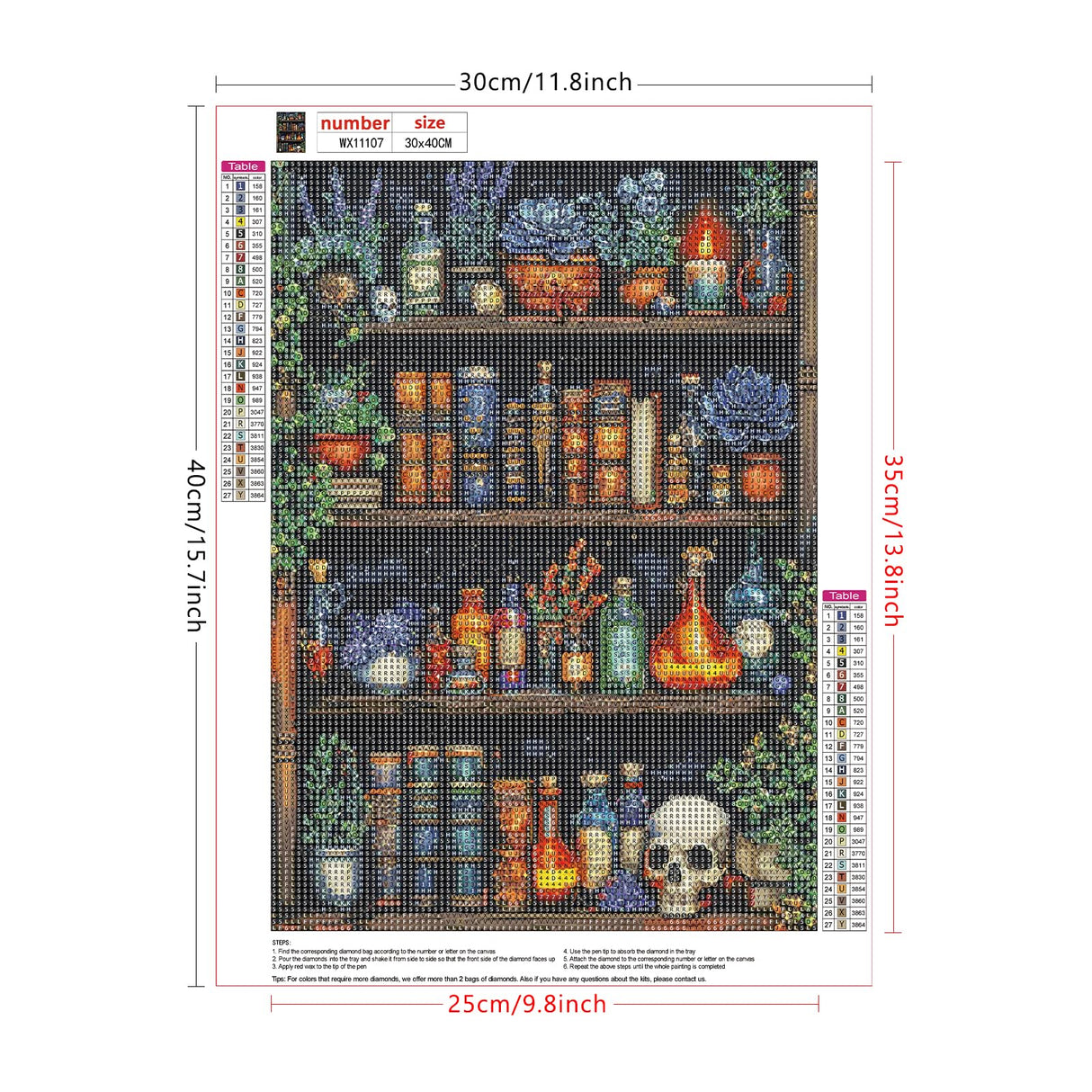 Lxmsja Bookshelf Diamond Art Kits for Adults, Magical Book DIY Full Drill Diamond Painting Kits for Beginners, 5D Gem Art Crafts for Adults, Home Wall Decor 12x16 inch Lxmsja