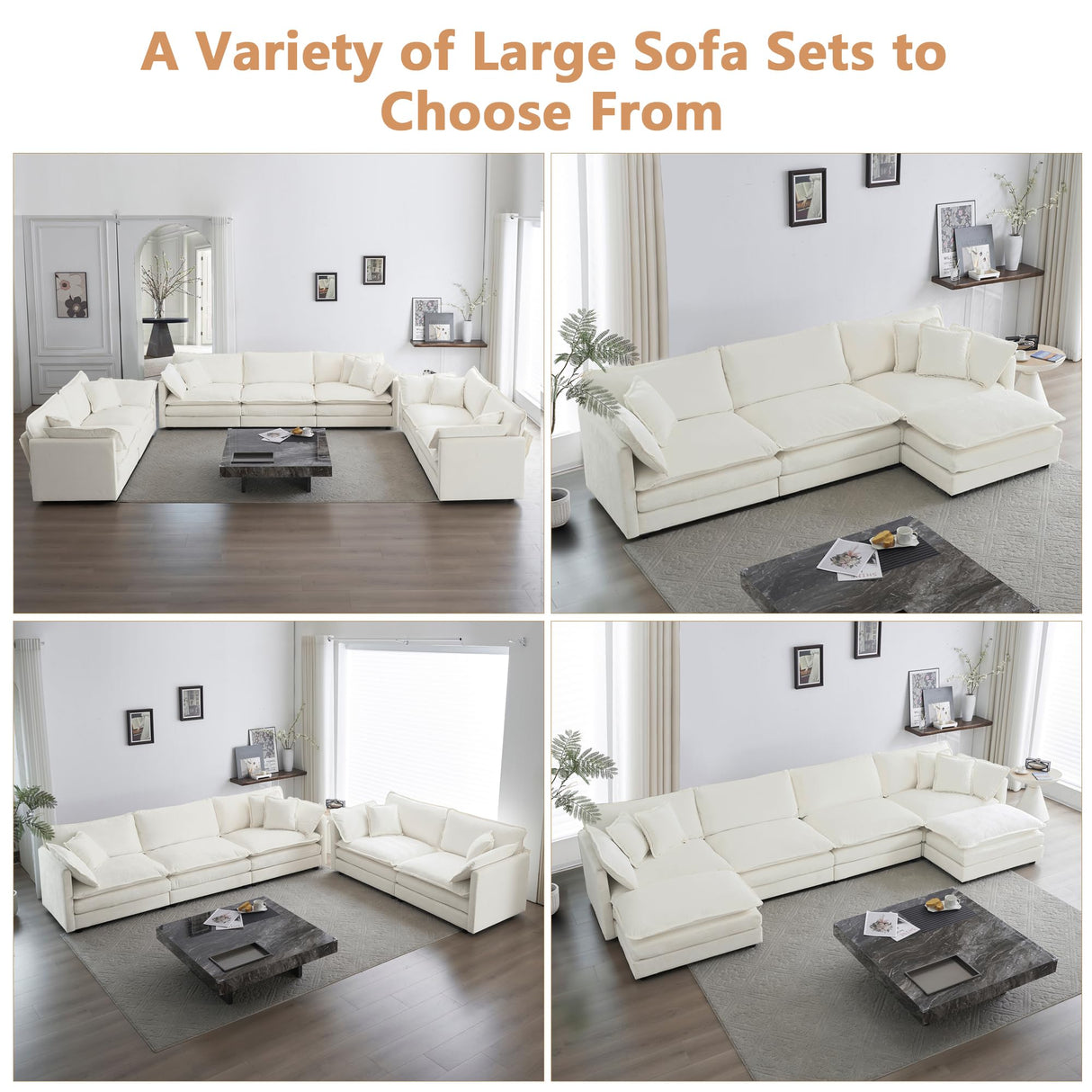 mikibama Luxury Loveseat Sofa Couch, 76" Modern Chenille Deep 2-Seater Cloud Couch with 2 Armrest Pillows and 2 Toss Pillows, Love Seat for Living Room Bedroom Office Apartment, Beige mikibama