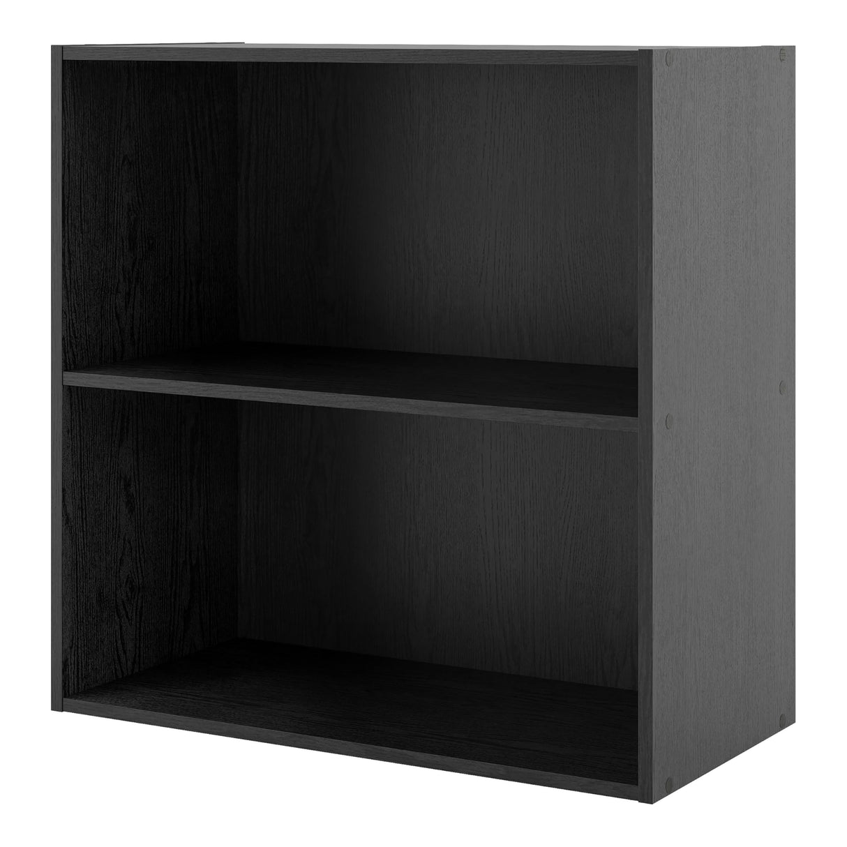 Homes: Inside + Out Apexa 2-Tier Cube Storage Organizer Shelves, Stackable Wood Bookcase Fits Cubby Bins for Organization, Dorm Teen Room Decor & Home Office, Black HOMES: INSIDE + OUT