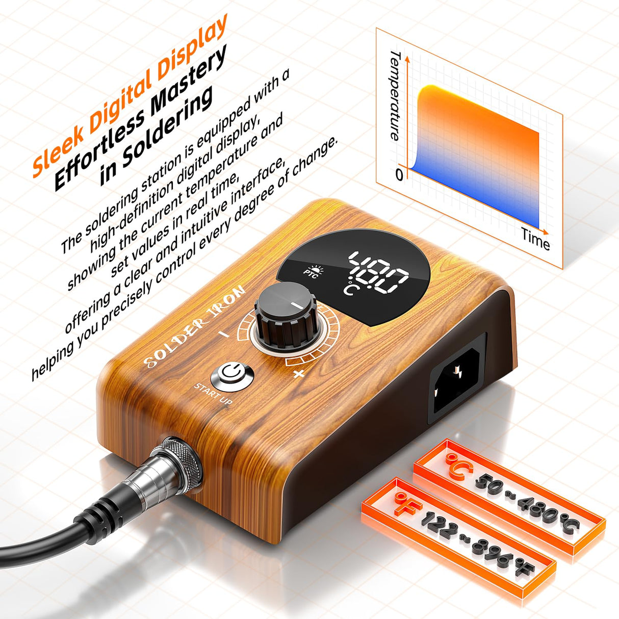 90W Digital display soldering station, stable knob control, independent switch power supply, tin wire, tin absorber, anti-static tweezers, 5 soldering iron tips, handle fixed bracket MEAKEST