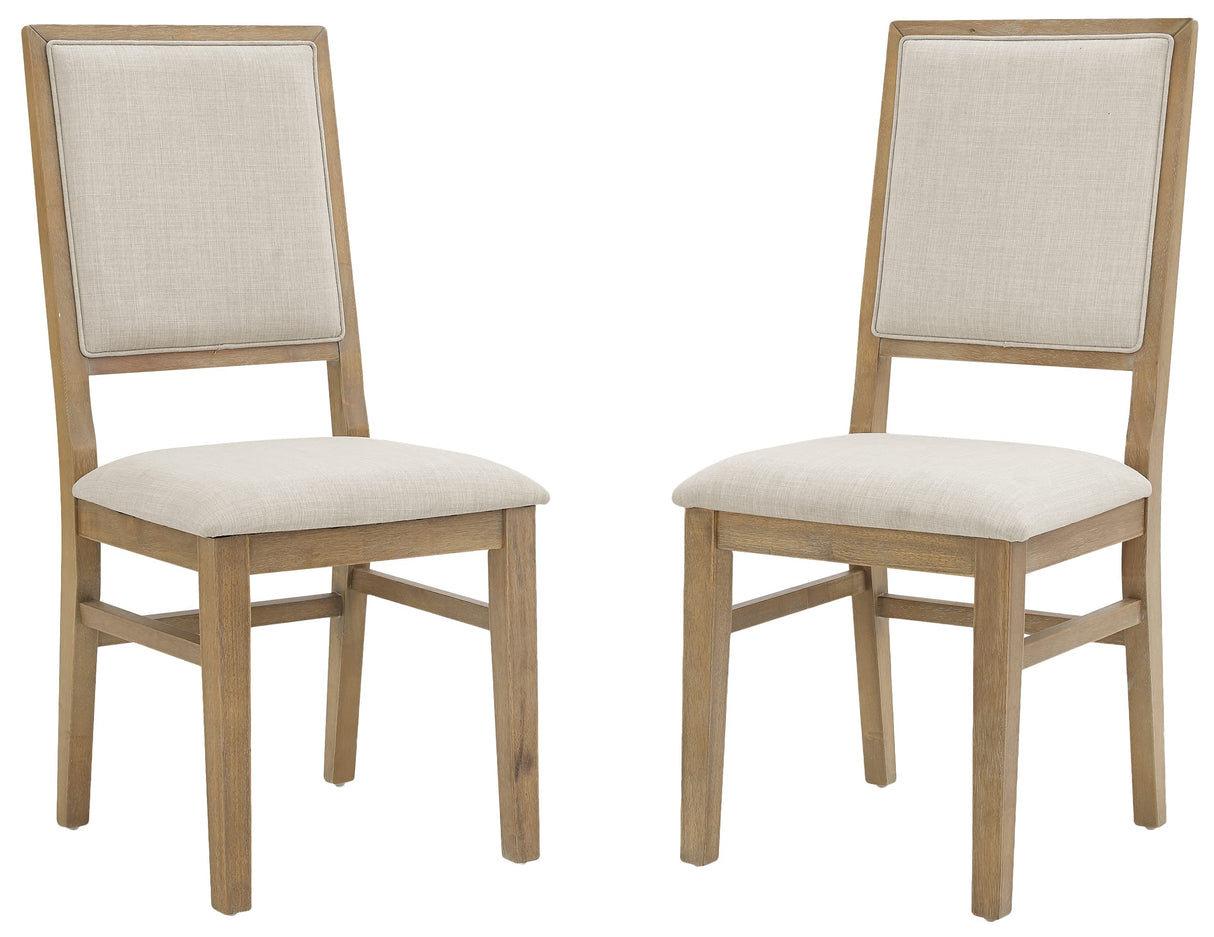 Crosley Furniture Joanna Modern Farmhouse Upholstered Wood Back Dining Chairs Set of 2, Rustic Brown/Creme Crosley Furniture