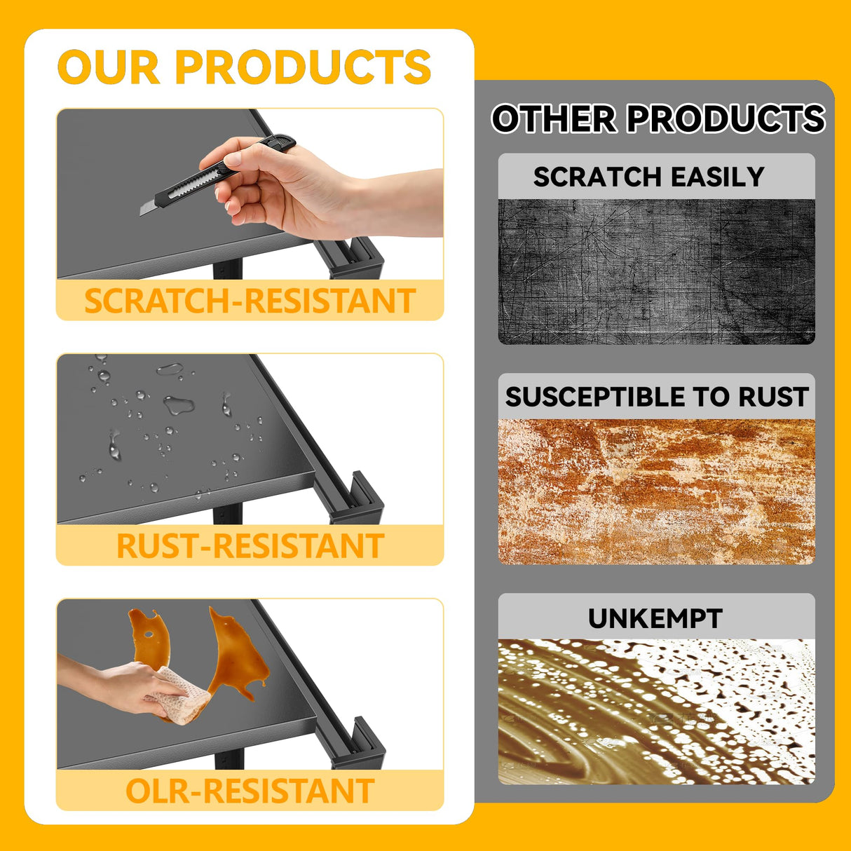 Metallitrend Garage Shelving Units | Heavy-Duty Metal Shelf Storage Rack & Adjustable Garage Storage Shelves Metallitrend