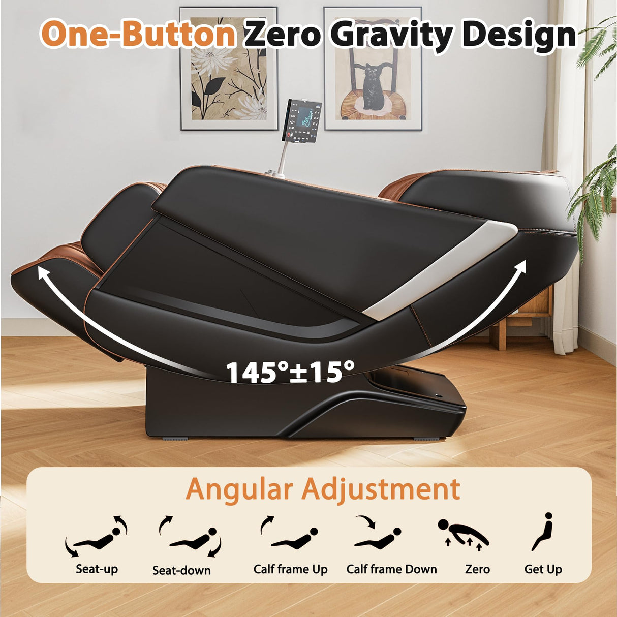 Shahoo Zero Gravity Full Body Massage Chair with SL-Track, AI Voice Control & Heating – Auto Body Scan, Air Compression Foot Massage, 8 Auto Programs Shahoo