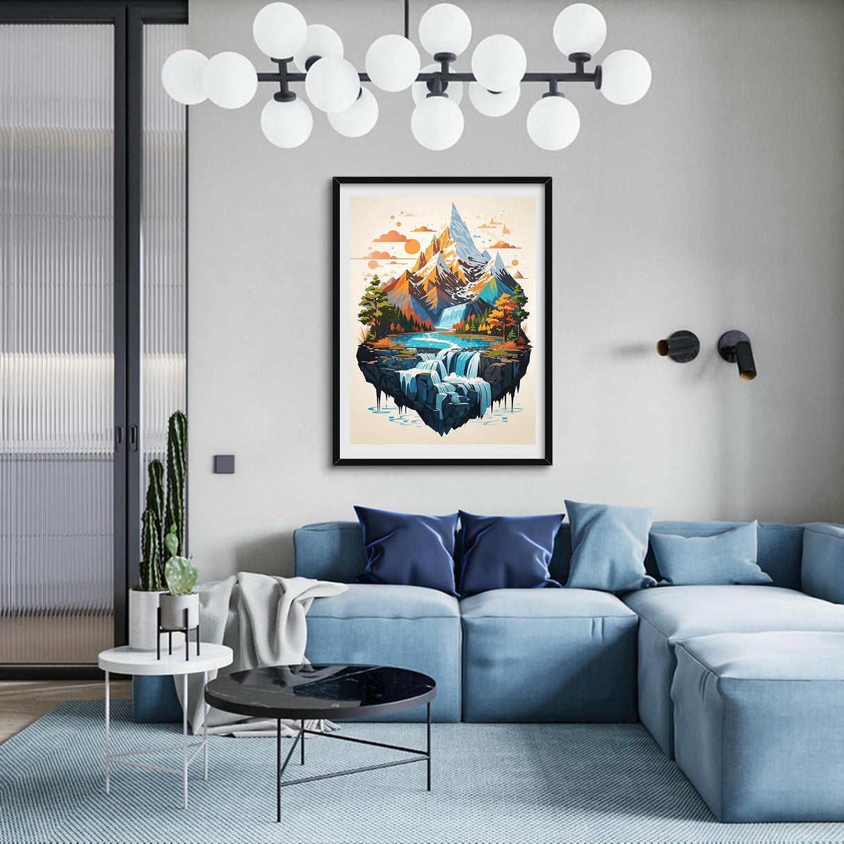 GMETINC 5D Diamond Painting Kits for Adults, Floating Mountain Scene Diamond Art Kits for Adults Beginner, DIY Full Drill Diamond Dots Paintings with Gem Art and Crafts Home Wall Decor 12x16inch GMETNIC