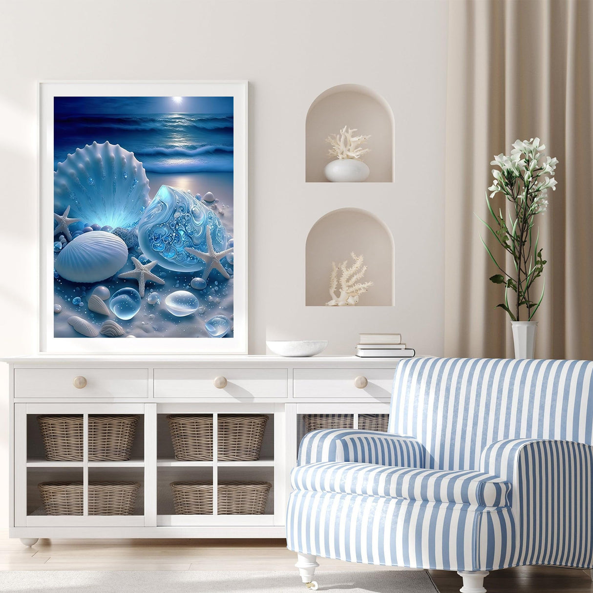 bleihum Seashell Diamond Painting Kits for Adults-Beach Diamond Art for Adult,Seashell Gem Painting Crafts Home Wall Decor,DIY 5D Gem Art Seashell Perfect for Relaxation(12x16 Inch) bleihum