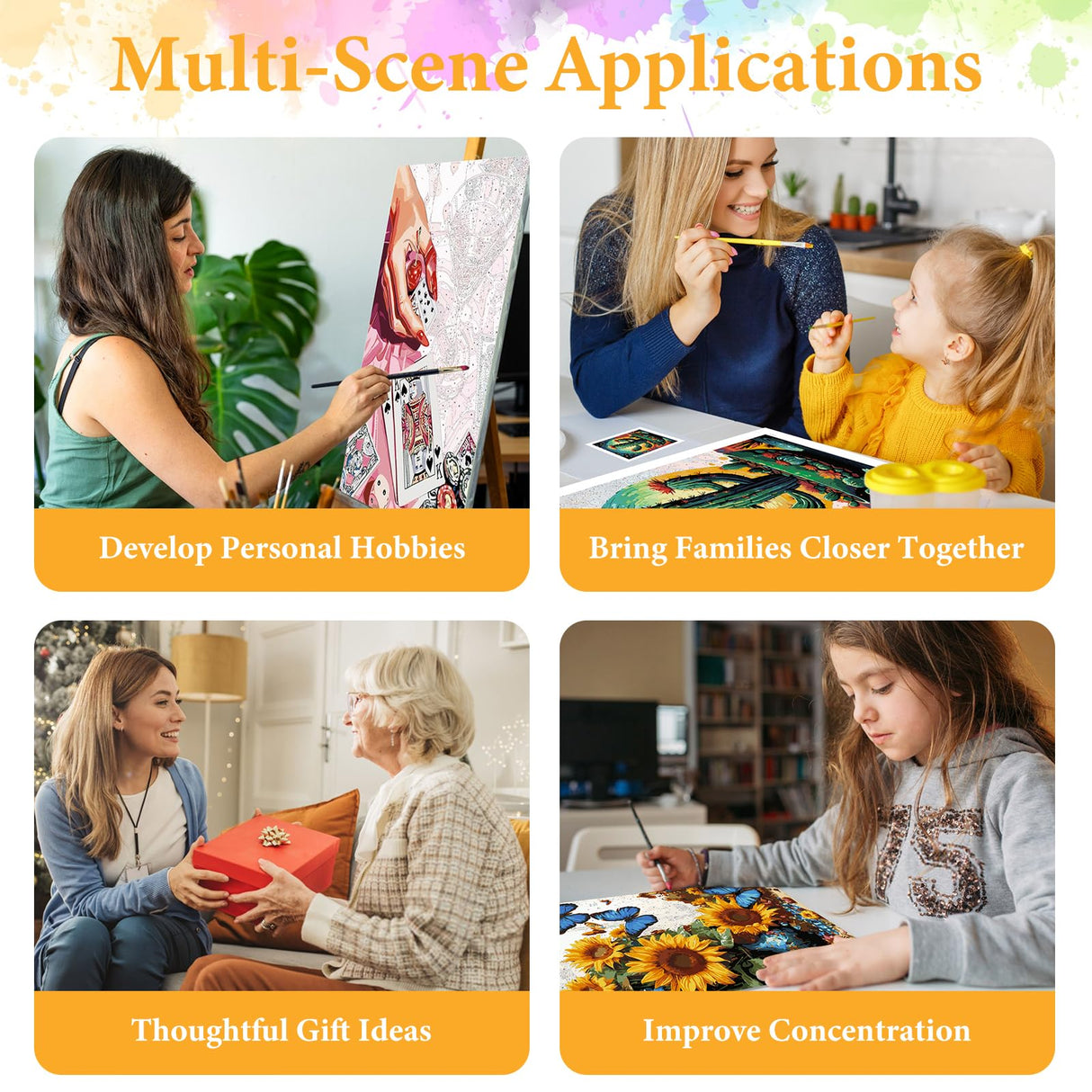 Paint by Numbers Kit for Adults Beginner Bookshelf, Rose Flower Adult Paint by Number Kits on Canvas, Book DIY Acrylic Oil Painting by Numbers for Adults, Perfect for Home Wall Decor 16X20 Inch Okarina