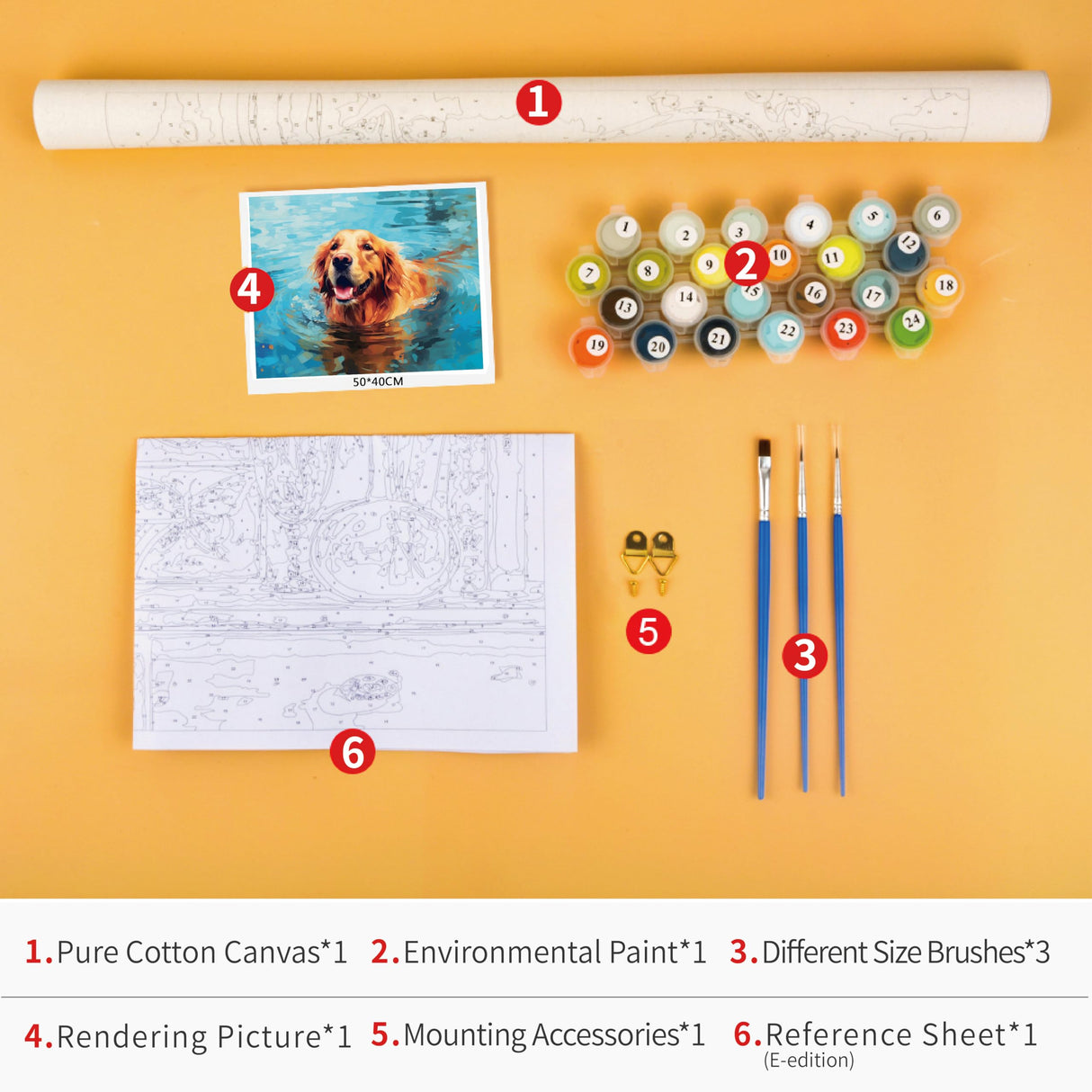 TUMOVO Paint by Number for Adults on Canvas - Puppy and Dog DIY Kit - Animal Craft for Kids and Adults - 16x20 Inch TUMOVO