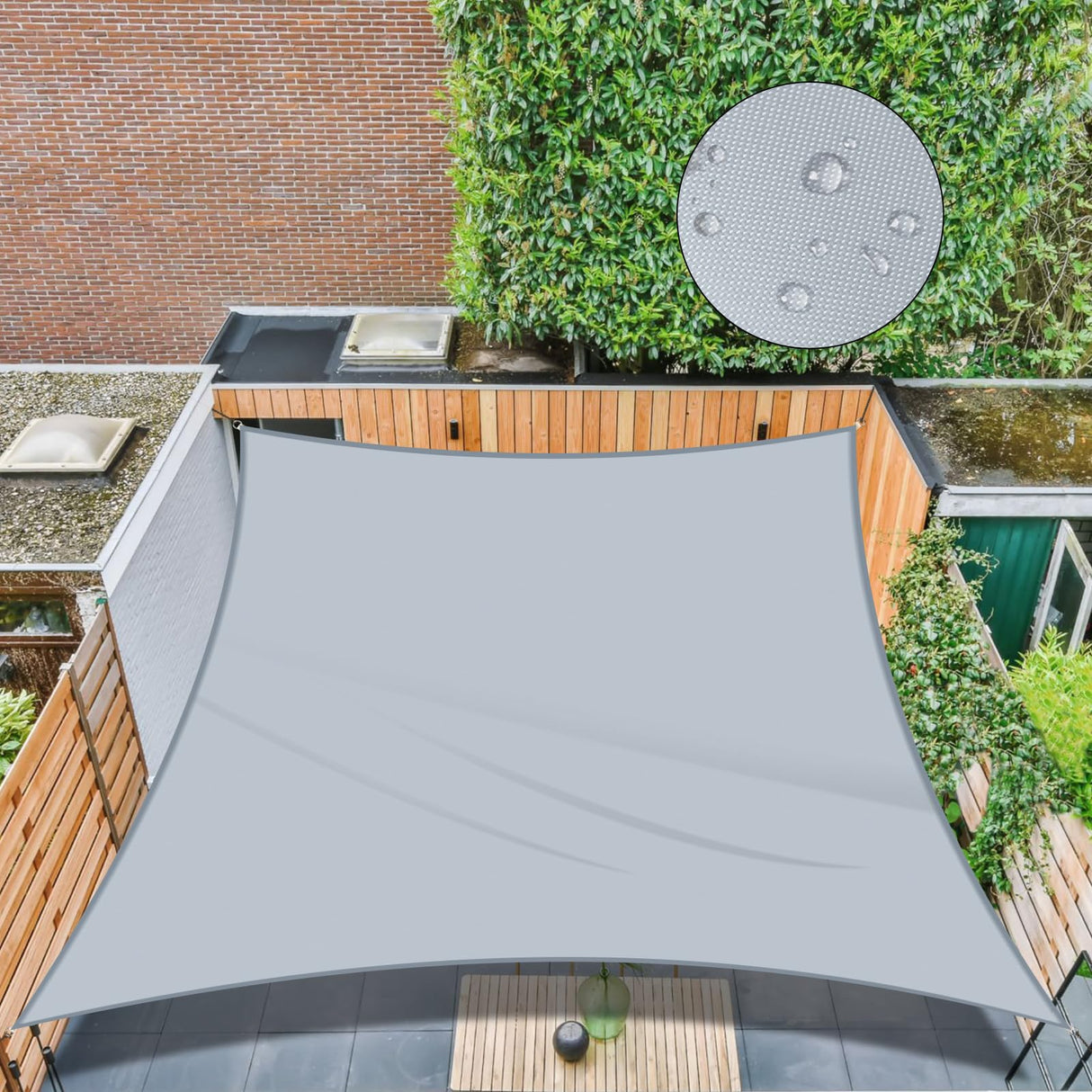 Waterproof Sun Shade Sail 12' x 14' Rectangle UV Block Sunshade,Heavy Duty Permeable 185GSM Backyard Shade for Backyard Yard Deck Patio Garden Outdoor Activities and Facility-Gray (Gray, 12 X 14 FT) LadyRosian