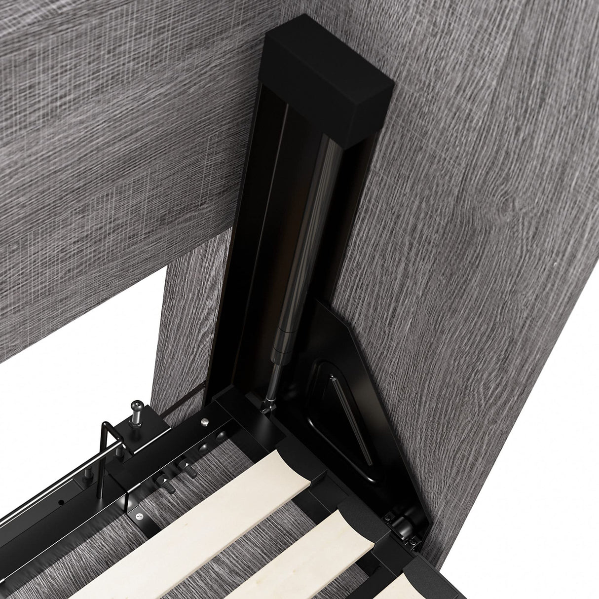 Bestar Pur Full Murphy Bed with Shelving Unit, 84-inch Space-Saving Wall Bed for Multipurpose Room Bestar