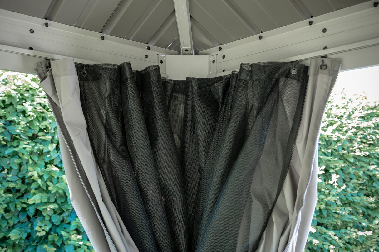 Sojag Accessories Set of 4 12' x 14' Curtains for Messina and Mykonos Outdoor Gazebo Models, Taupe Sojag