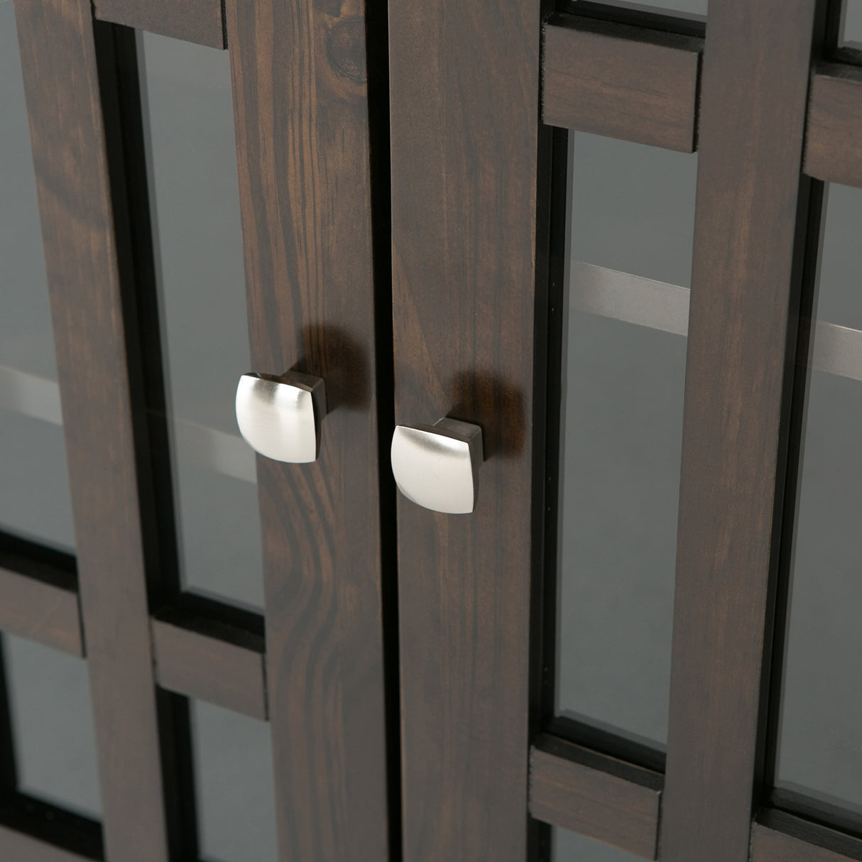 SIMPLIHOME Bedford SOLID WOOD 32 inch Wide Transitional Low Storage Media Cabinet in Dark Tobacco Brown for the Living Room, Entryway and Family Room SIMPLIHOME