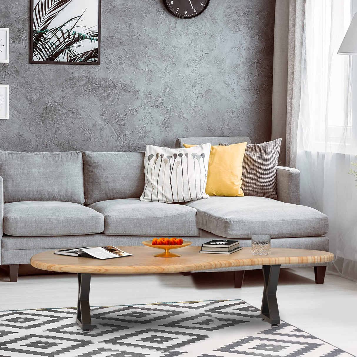 Likapop 16" Metal Bench, Desk and Coffee Table Legs, Heavy Duty Furniture Legs, Black End Table Legs, DIY Legs (H16" x W11.8", Set of 2) Likapop