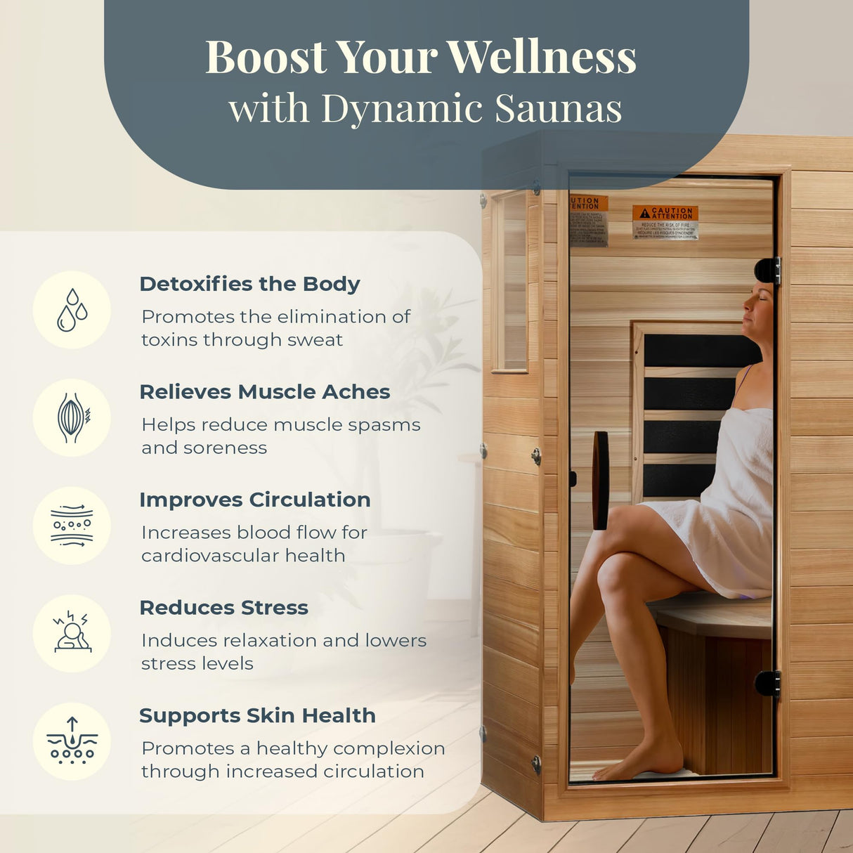 Dynamic Saunas Elite 1 Person Compact Ultra Low EMF FAR Infrared Sauna with Red Light Therapy & Bluetooth Speakers - Personal Indoor for Home & Gym DYNAMIC SAUNAS