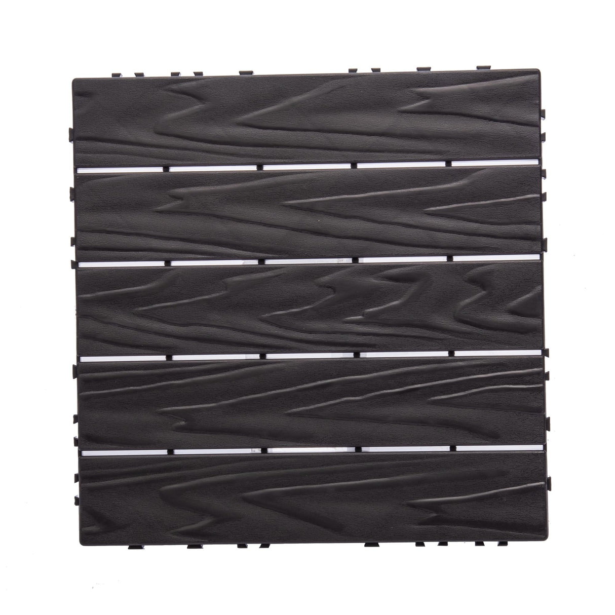 76-Pack Interlocking Deck Tiles - 11.42"x11.42" Dark Gray Polypropylene Flooring, 68.80 Sq.Ft Waterproof & Moisture-Proof Outdoor Patio Tiles, Easy Snap-Together Installation! Zjjseloru