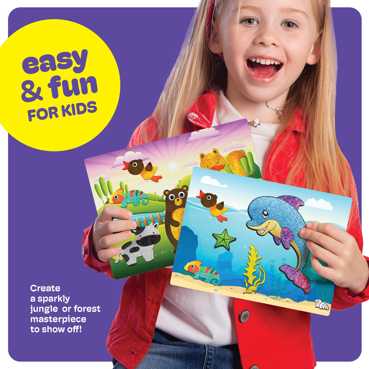 Dan&Darci Foil Art Kit for Kids - Arts and Crafts for Kid Ages 4-8, 4-6, 5-7, 5-8, 6-8 - 5 Year Old Girl Gifts - Fun Kits Projects Activities - Girls Birthday Gift - Craft Age 4 5 6 7 8 Years Dan&Darci