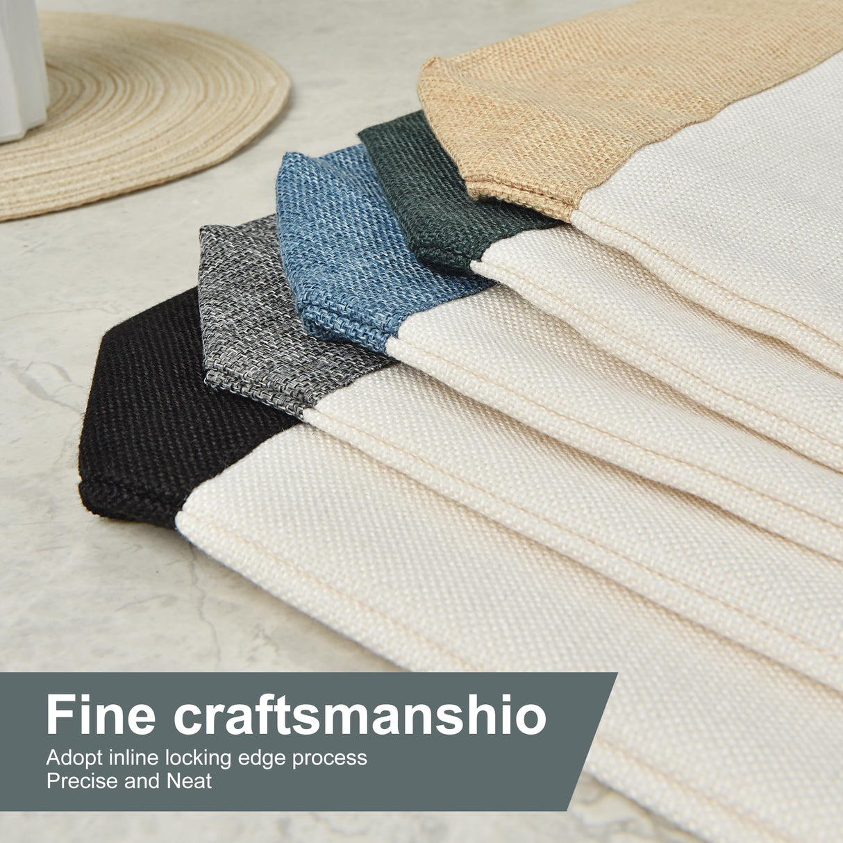 Wovasco Sublimation Tote Bags Blanks Bulk, Black Polyester Tote bags for Sublimation, Reusable Widened Washable Canvas Bags for Decorating and DIY Craft, Natural Linen, 10PCS Black Wovasco