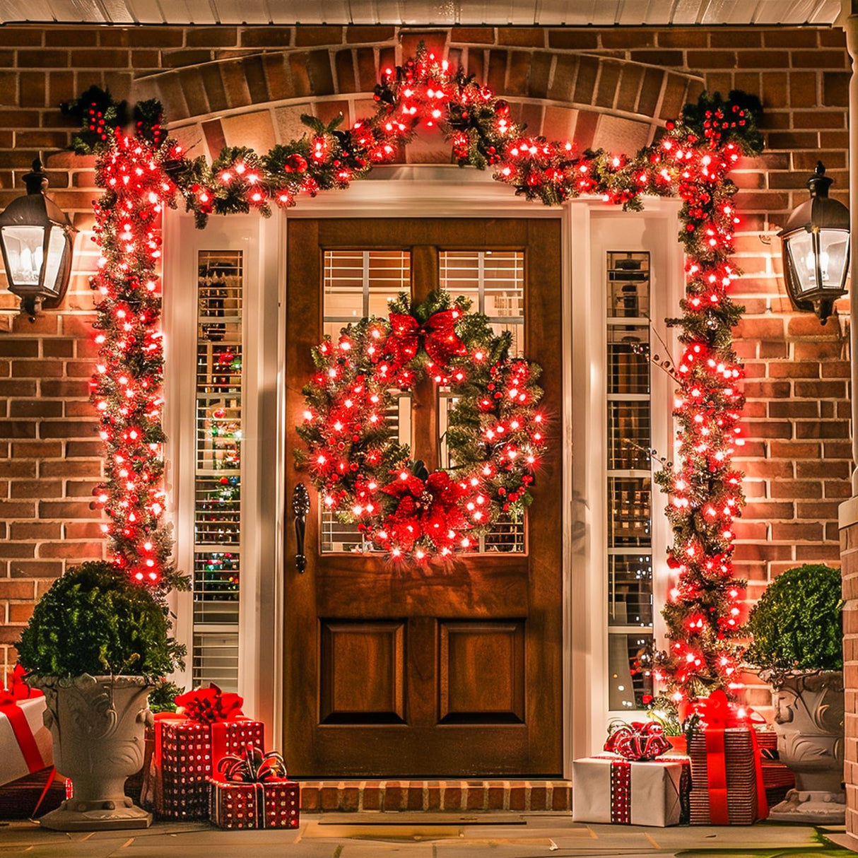 JMEXSUSS Red Christmas Decor Lights Clear Wire, 66ft 200 LED Red Christmas String Lights Outdoor Indoor, 8 Modes Red String Twinkle Fairy Lights Plug in for Christmas Tree Room Party Xmas Decorations JMEXSUSS