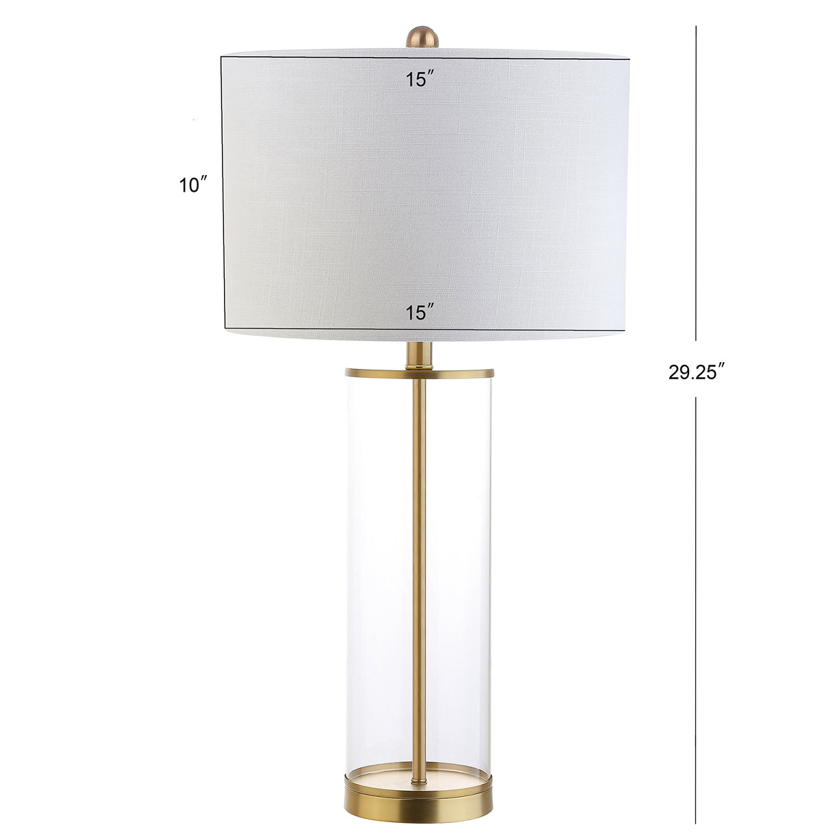 JONATHAN Y JYL2005A Collins 29" Glass LED Table Lamp Modern Contemporary Glam Bedside Desk Nightstand Lamp for Bedroom Living Room Office College Bookcase LED Bulb Included, Clear/Brass Gold JONATHAN Y