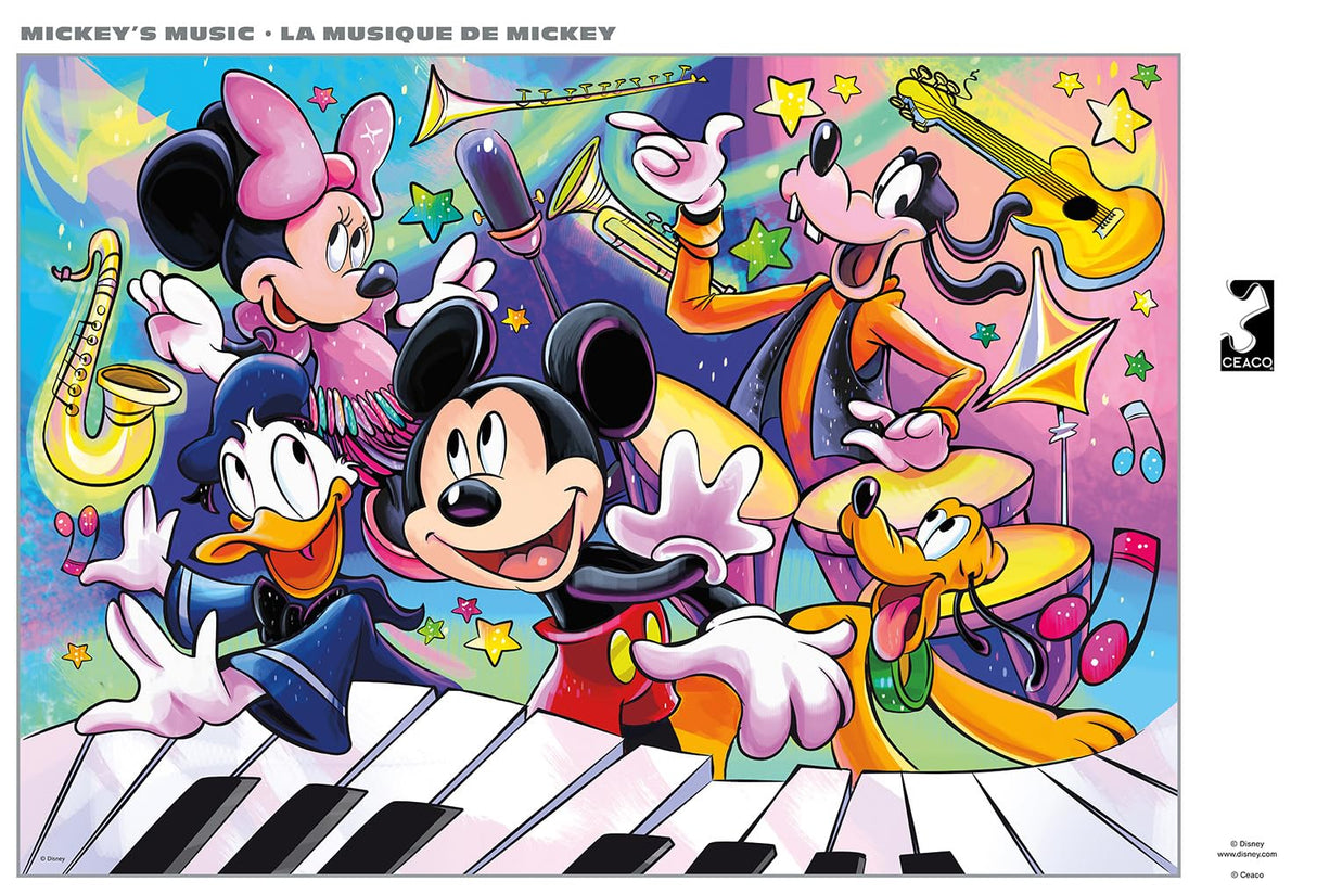 Buffalo Games - Silver Select - Disney - Mickey's Music - 500 Piece Jigsaw Puzzle for Adults -Challenging Puzzle Perfect for Game Nights - Finished Size is 21.25 x 15.00 Buffalo Games