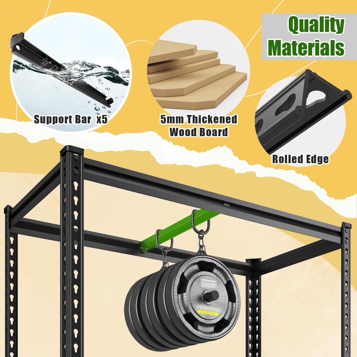 DurayLoly Set of 2 Storage Shelves 27.7"W Metal Shelving 2010LBS Garage Shelving Heavy Duty Garage Shelves Adjustable 5 Tier Metal Shelf for Pantry Kitchen Closet Basement Warehouse 11.9"D×27.7"W×60"H DurayLoly