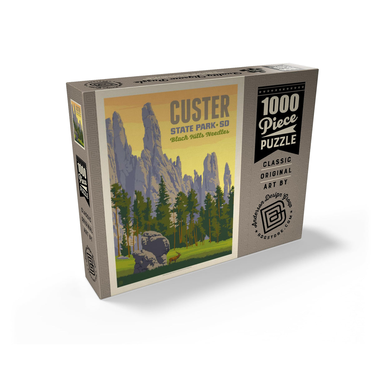 MyPuzzle Custer State Park, South Dakota, Vintage Poster - Premium 1000 Piece Jigsaw Puzzle for Adults MyPuzzle.com