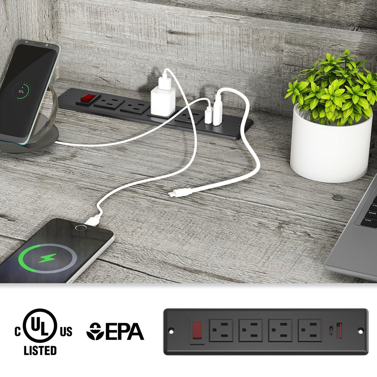 Farmhouse 47" Executive Desk, Computer Desk with Drawers and Storage Cabinet, Workstation Computer Desk with Hutch for Home Office Vabches