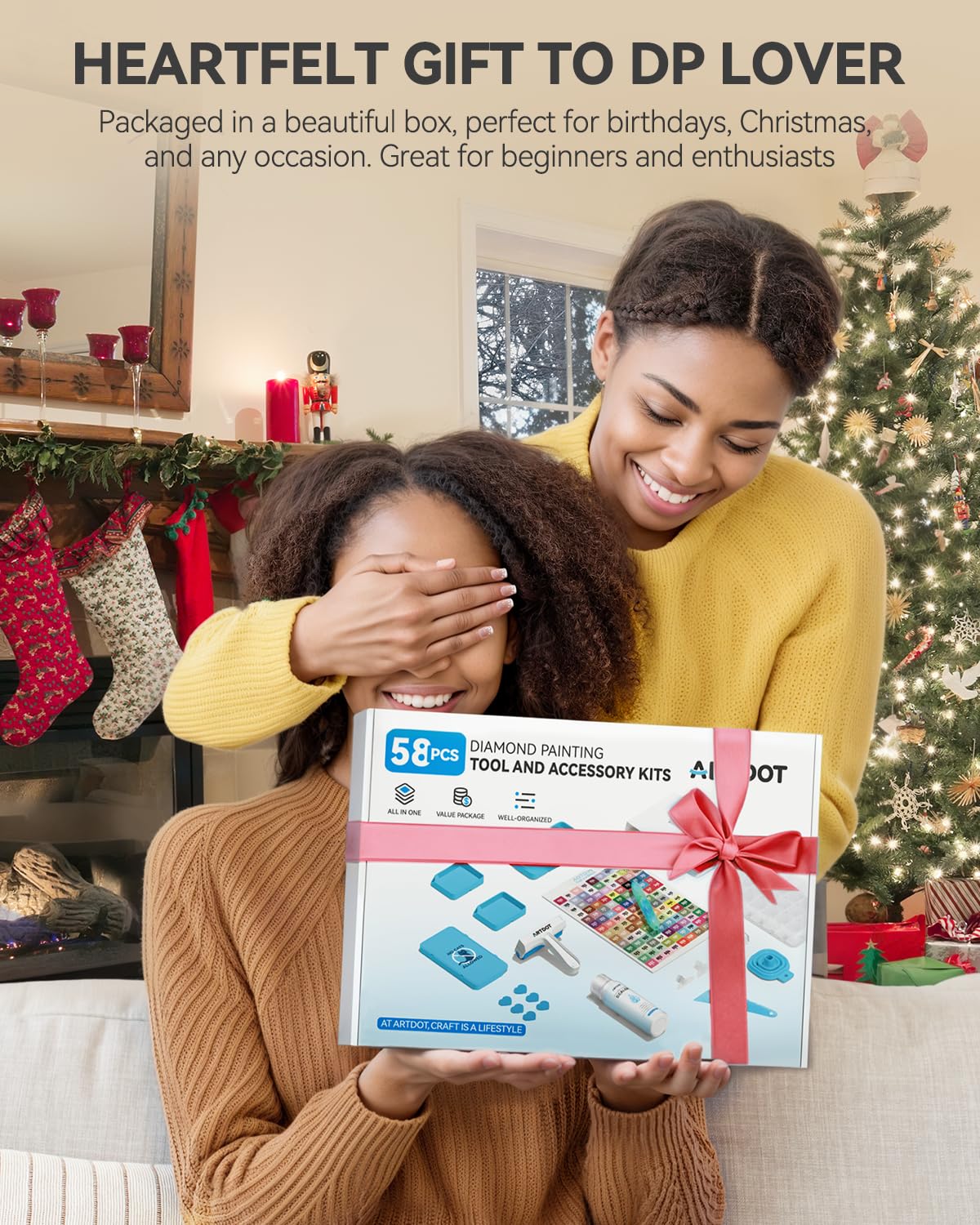 ARTDOT All-Inclusive Diamond Art Accessories Kits for Adults, Diamond Painting Tools with Bead Organizers and Storage Pens Sealer Roller Diamond Art Supplies for Beginners ARTDOT