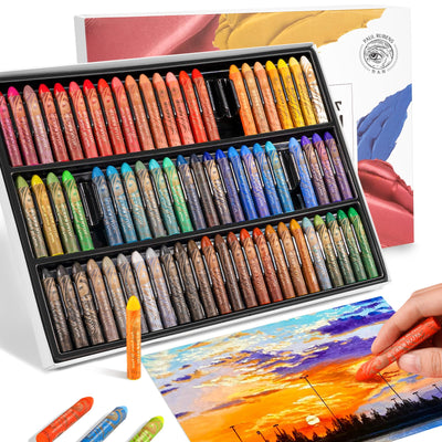 Paul Rubens Oil Pastels Set - 72 Vibrant Colors, Ultra-Soft and Creamy Texture, Easy to Blend for Artists and Beginners - Bullet Head Design for Drawing, Painting, Sketching