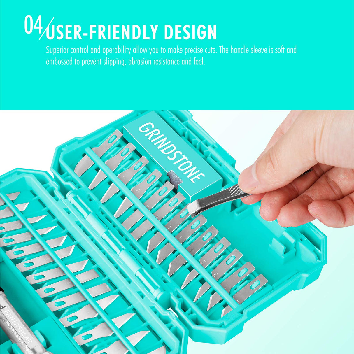 FantastiCAR 29pcs Craft Knife, Precision Cutter Hobby Knife Blades Set for Art Work, Scrapbooking, Stencil, Architecture Modeling, Wood Leather Working (Aqua Blue) FantastiCAR