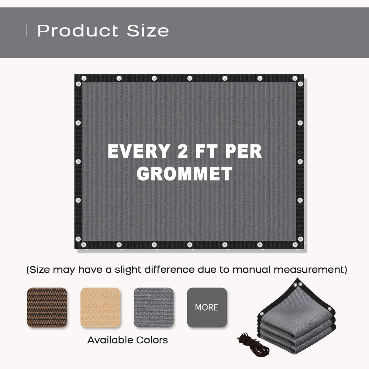 VICLLAX Shade Fabric Sun Shade Cloth Privacy Screen with Grommets for Patio Garden Pergola Cover Canopy 10x10 FT, Grey VICLLAX