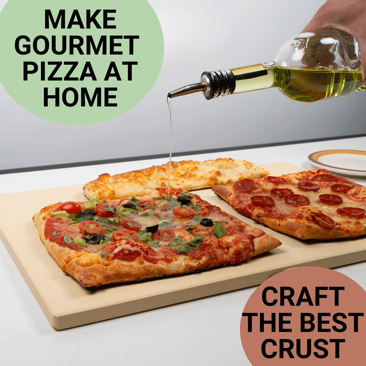 Large Pizza Stone for Oven 20 inch - Baking Stone for Bread, with Baking Mat and Dough Cutter - Rectangle Pizza Grill Stones - 20" x 13.5" Rectangular Thick Heavy Duty Ritual Life