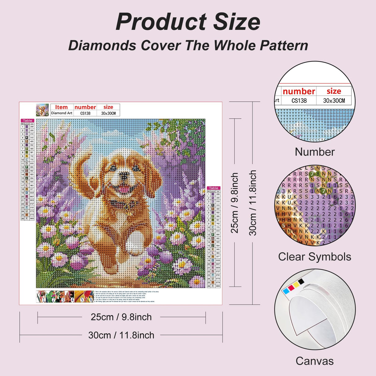 Acudotr Diamond Painting Kits for Adults, 5D DIY Dog Diamond Art Kits for Beginners, Full Drill Diamond Painting Kits for Home Wall Decor, 12x12 Inch Acudotr