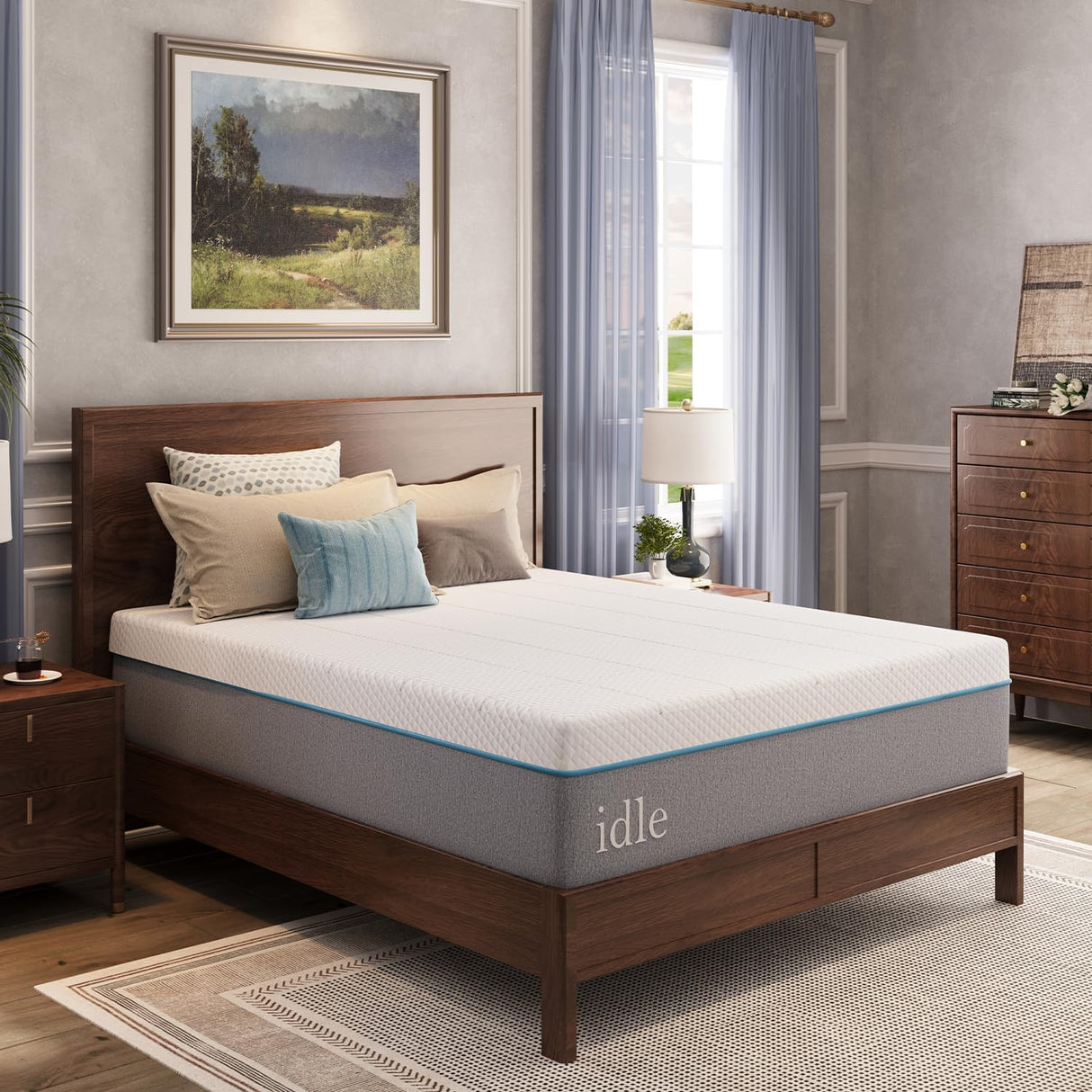 EGOHOME King Mattress 14 Inch Cooling Gel Memory Foam, Fiberglass Free, Mattress Bed in a Box for Back Pain Relief, Medium Firm, CertiPUR-US Certified, 76”x80”x14”, White EGOHOME