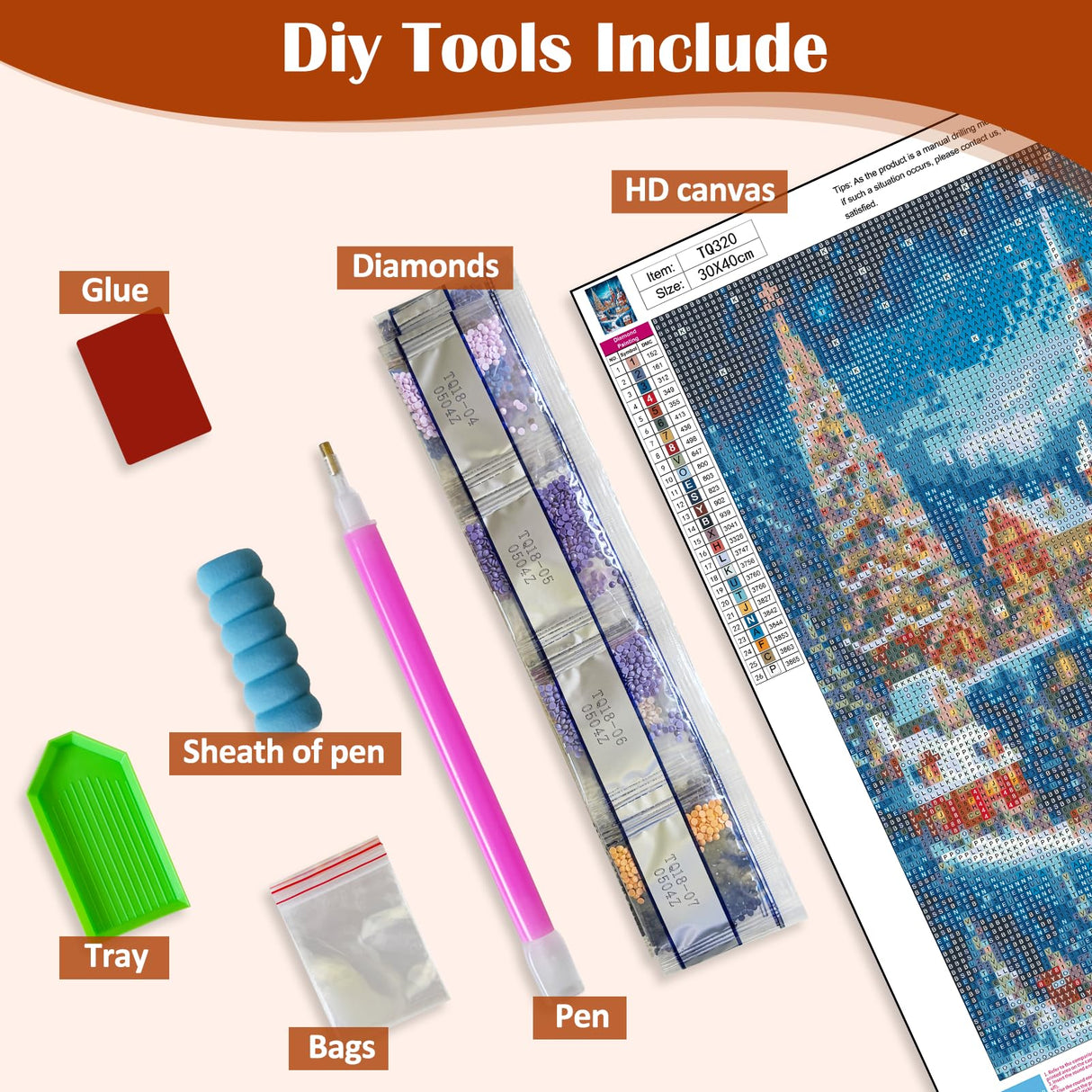 Winter Castle House Diamond Art Painting Kits for Adults, Christmas Diamond Painting Kits for Adults Beginners, 5D DIY Full Drill Diamond Dot Gem Art Kits for Adult, Home Wall Decor 11.8x15.7 Inch AWLNKMC