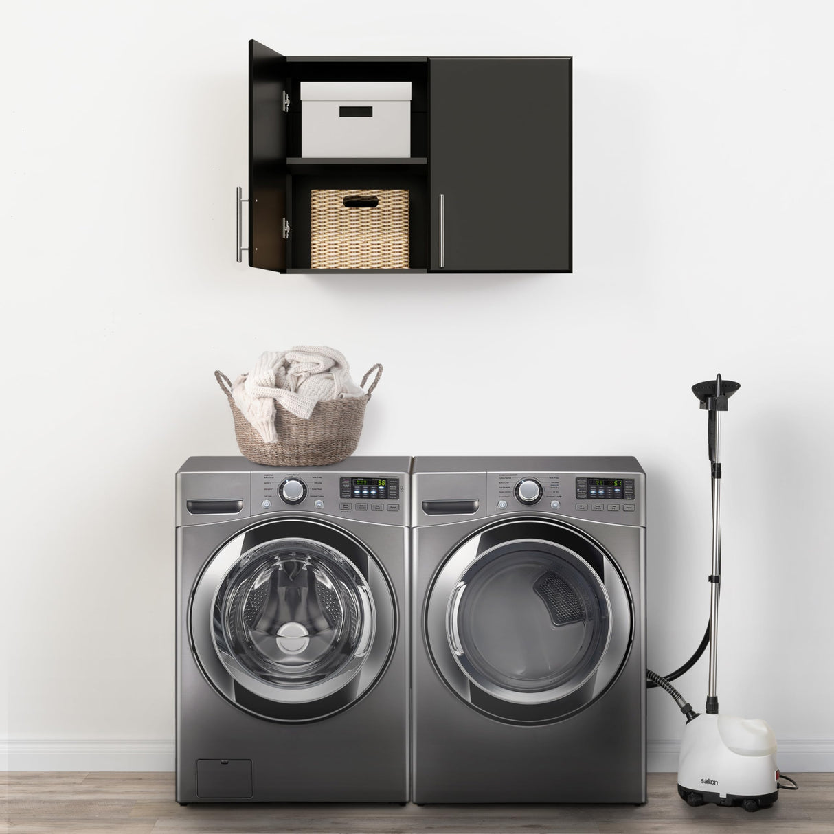 Prepac Elite Black Wall Mount Cabinet - Versatile Storage for Kitchen, Bathroom, and Garage Prepac