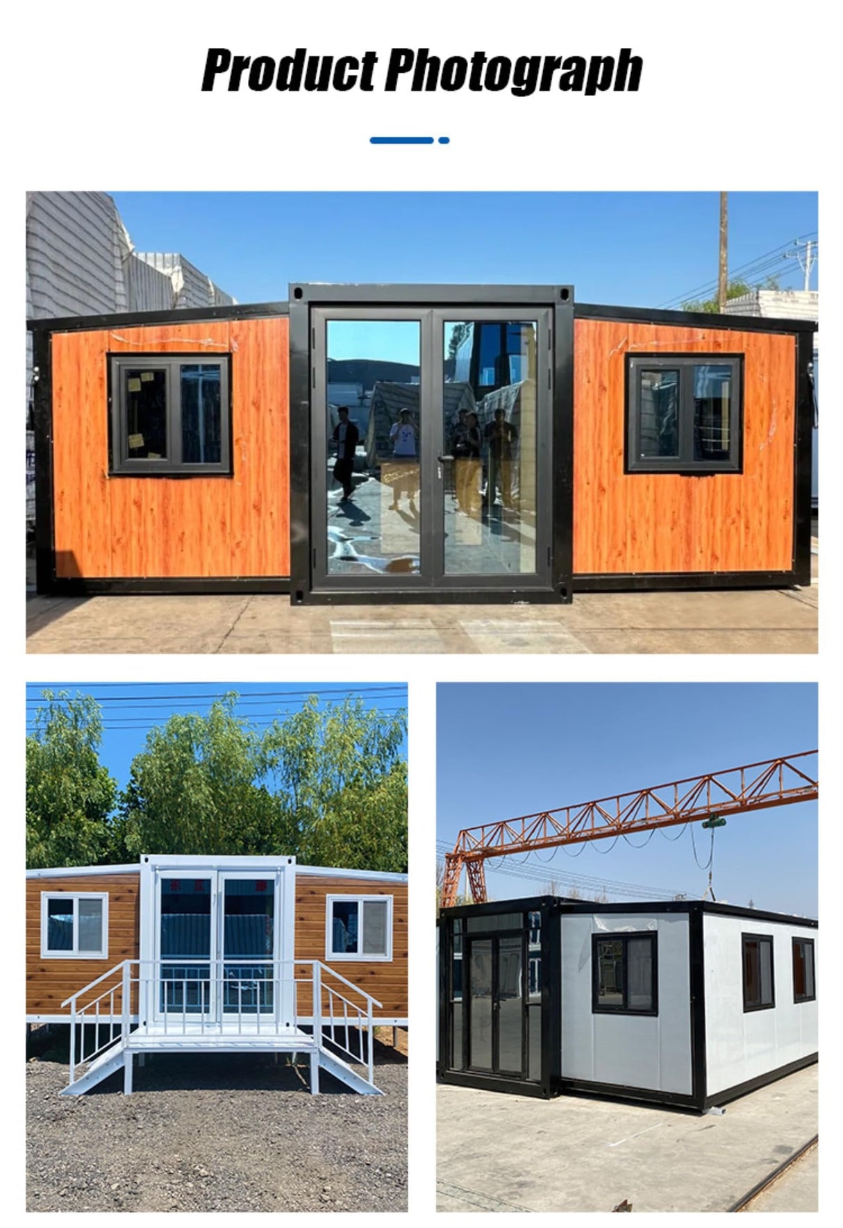 Tiny Houses to Live in for Adults 20ft 30ft 40ft Container Homes Prefabricated Double-Wing Expandable Foldable Container Quick-Moving House for Sale Generic