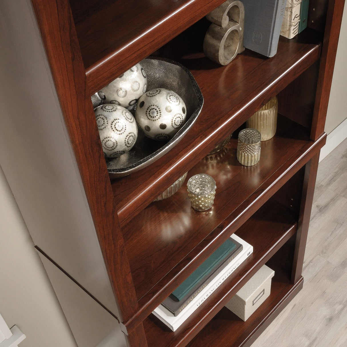 Realspace® 72"H 5-Shelf Bookcase, Mulled Cherry Realspace