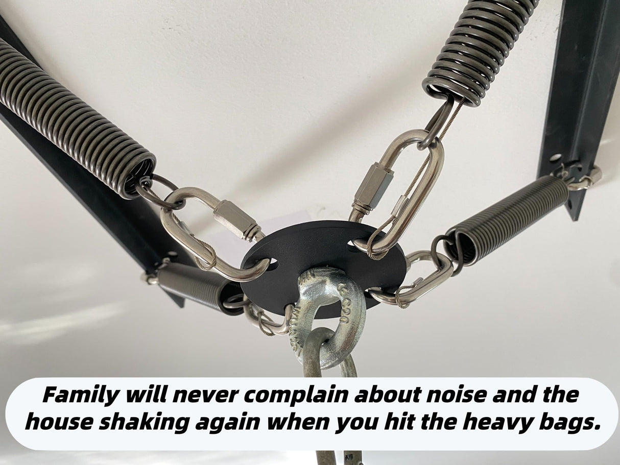 shikoyi Heavy Bag Hanger Noise and Vibration Dampening Design Ceiling or Open Floor Joist Mount for Heavy Punching Bags up to 140 LBS shikoyi