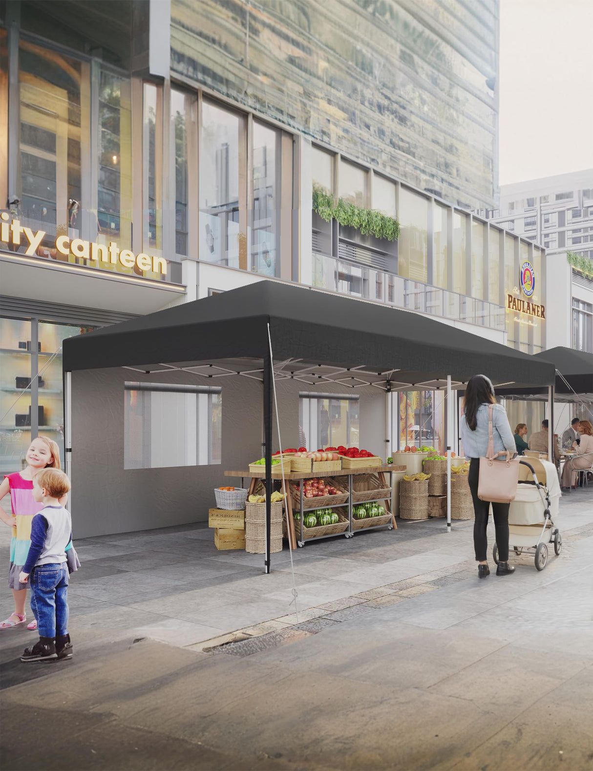 KYBOLT Pop Up Canopy 10x20 Ft Outdoor Wedding Party Tent with Removable Sidewalls Easy Set Gazebo for Farmers' Market, Outdoor Events, Wedding Party - Black KYBOLT