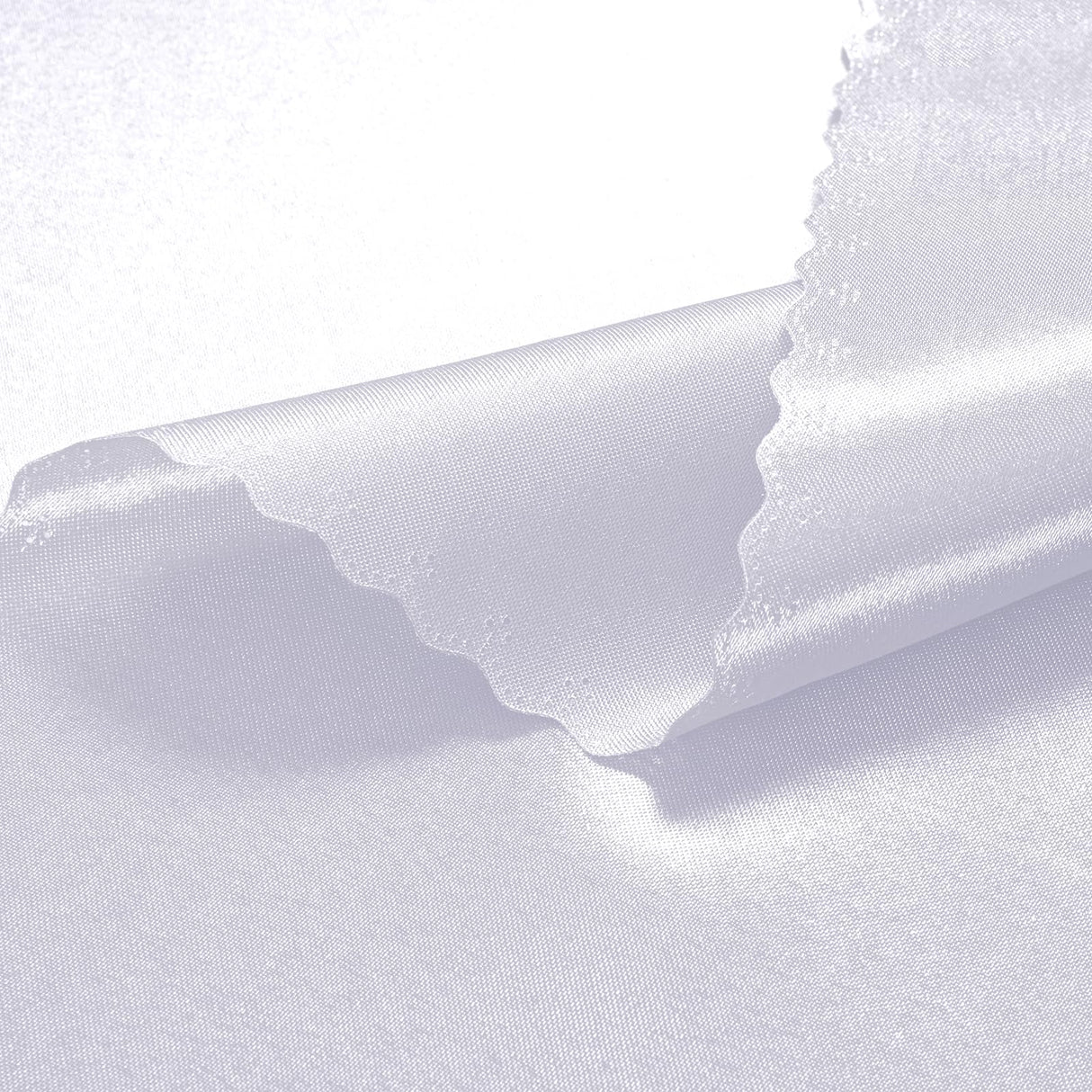 VACVELT 12 Pack White Satin Napkins 12x12 Inch Wedding Napkins, Scalloped Elegant Dinner Napkins Square Table Napkins Decor, Silky Satin Cloth Napkins for Restaurant Banquet Graduation Party VACVELT