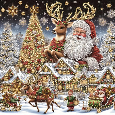 Christmas Diamond Art Kits for Adults,Special Shaped Diamond Painting Kits for Beginners,5D DIY Santa Claus Paint by Diamonds Dot Crystal Gem Art Painting Kit, for Home Wall Decor 11.8x11.8inch