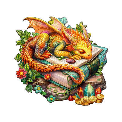 Wooden Puzzles for Adults - Sleeping Dragon Wooden Puzzle, Unique Shape Wooden Jigsaw Puzzles for Adults, Wood Puzzles Adult, Perfect for Birthday Gift, Family Puzzle, 200 Piece 11.4 x 10.9in Medium