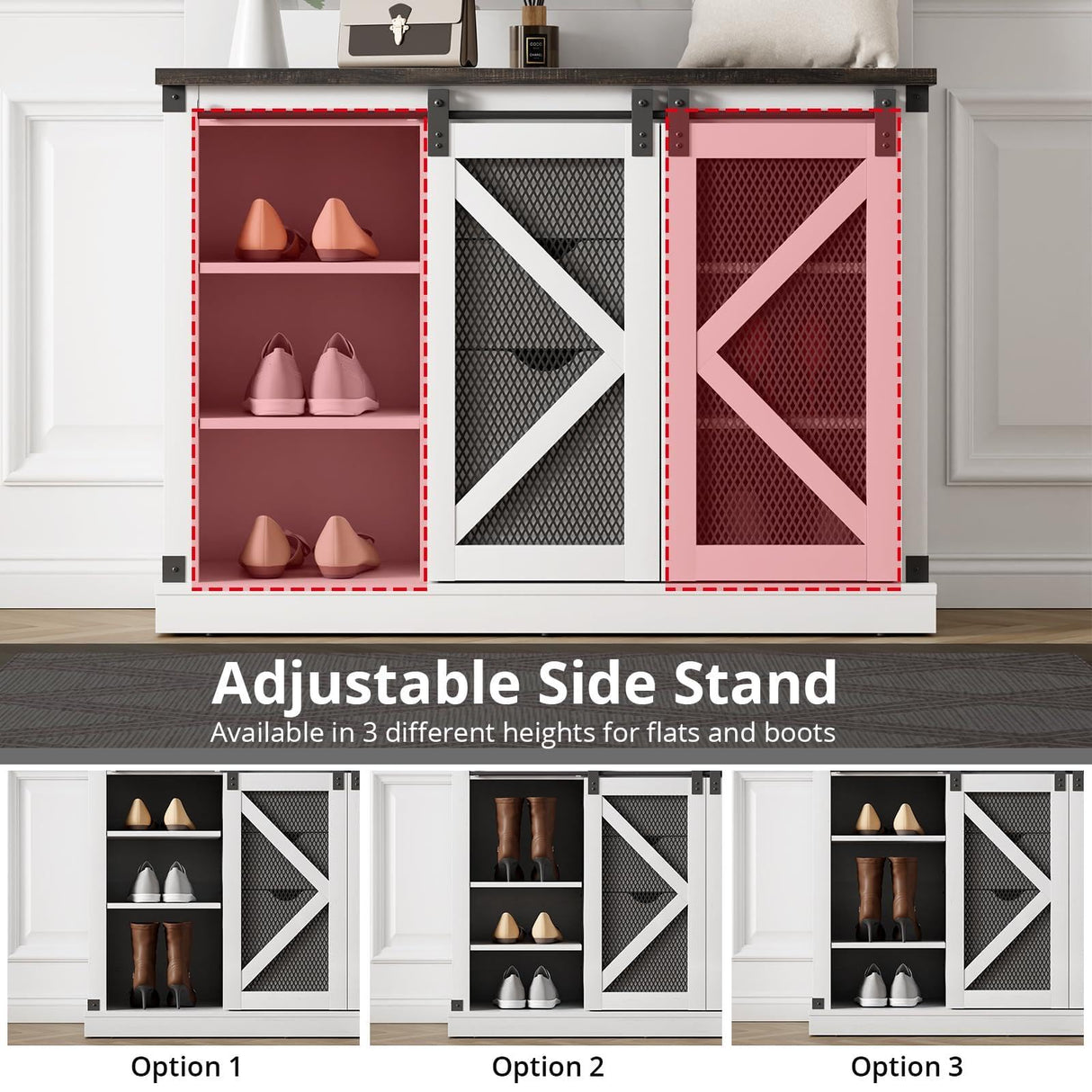 TROPOW Home Farmhouse Hall Tree with High-Definition Mirrors, Spacious Storage Space, and Stable Shoe Cubbies - Multifunctional Coat Rack and Bench for Entryway, White TROPOW