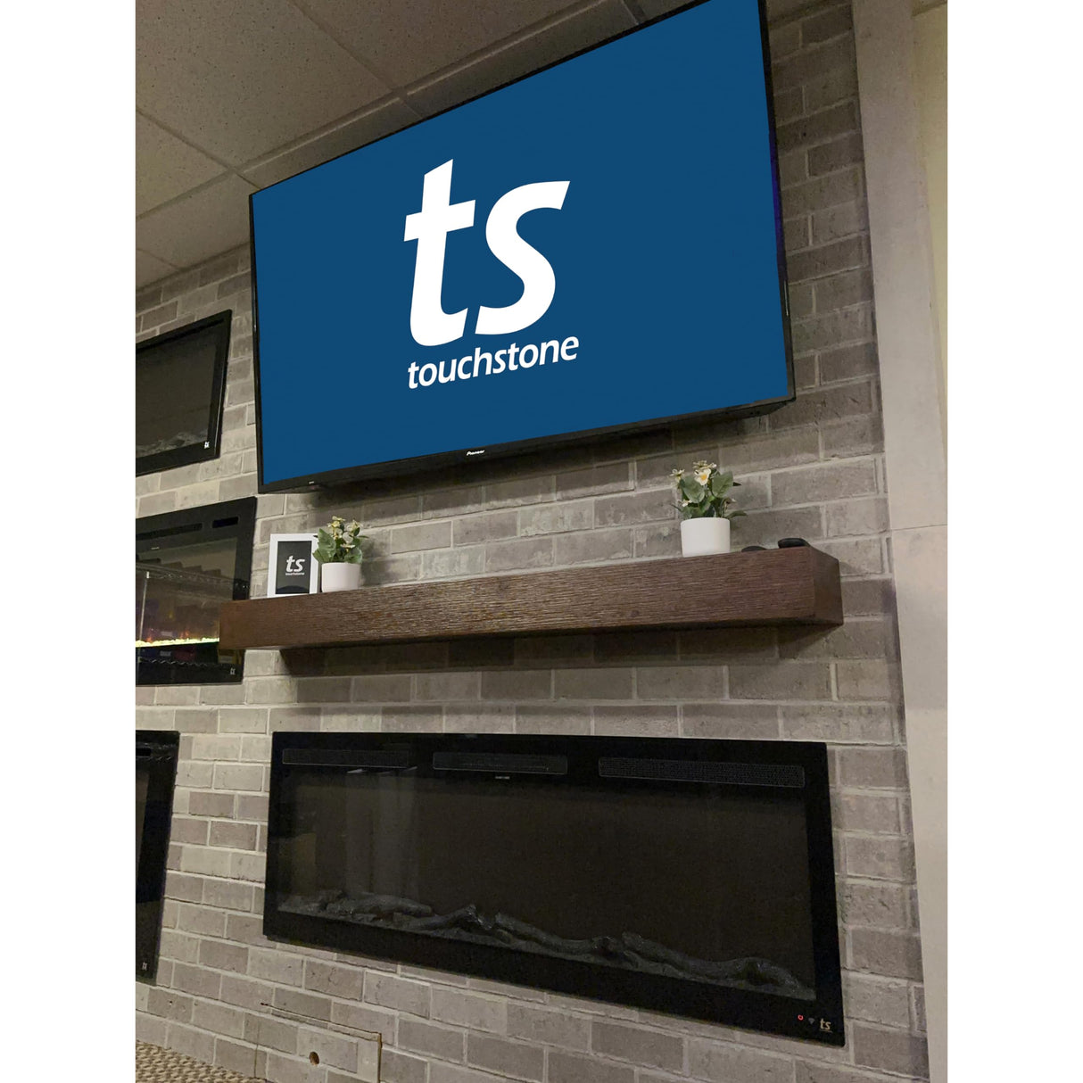 Touchstone Encase Fireplace Mantel- Wall Mounted 60 Inch Floating Shelf- Rustic, Solid Wood Farmhouse Style Mantel Shelf for Electric Fireplaces - 60 Inch x 8 x 4.75 Unfinished - 90006 Touchstone