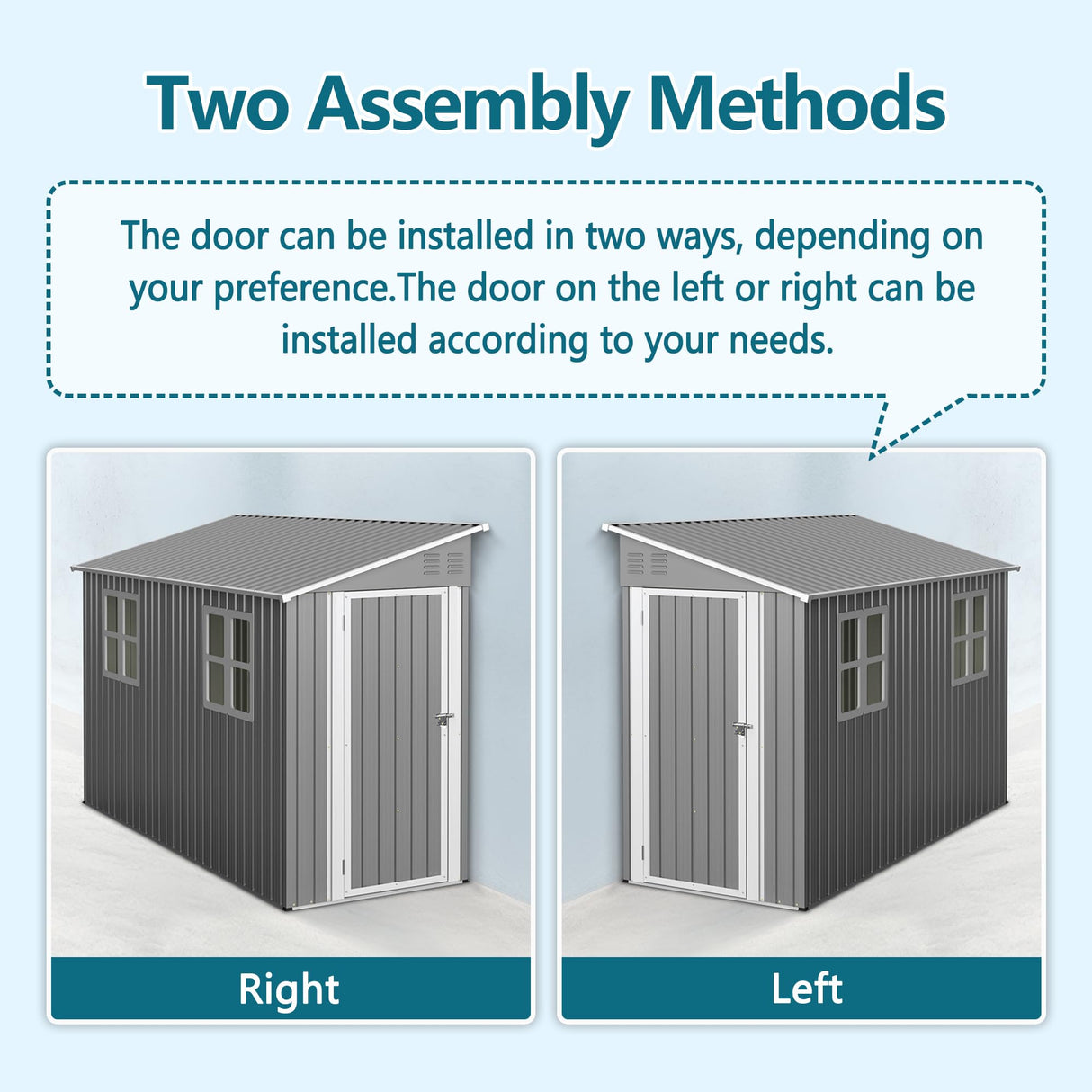 LINKHOO 4 x 10 FT Metal Outdoor Storage Shed with Windows and Foundation, Lean to Storage Sheds w/Lockable Door & Air Vents, All Weather Waterproof Garden Tool House for Backyard, Patio, Lawn, Gray LINKHOO