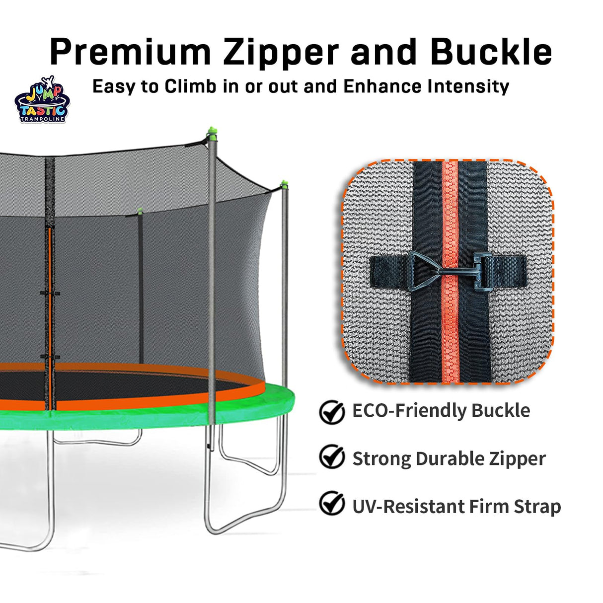 Jump Tastic Trampoline 12Ft Trampoline Net Replacement, Round Safty UV-Resistant Weather-Resitant Breathable Durable Trampoline Net Replacement Enclosures(Not Include Poles) Jump Tastic Trampoline