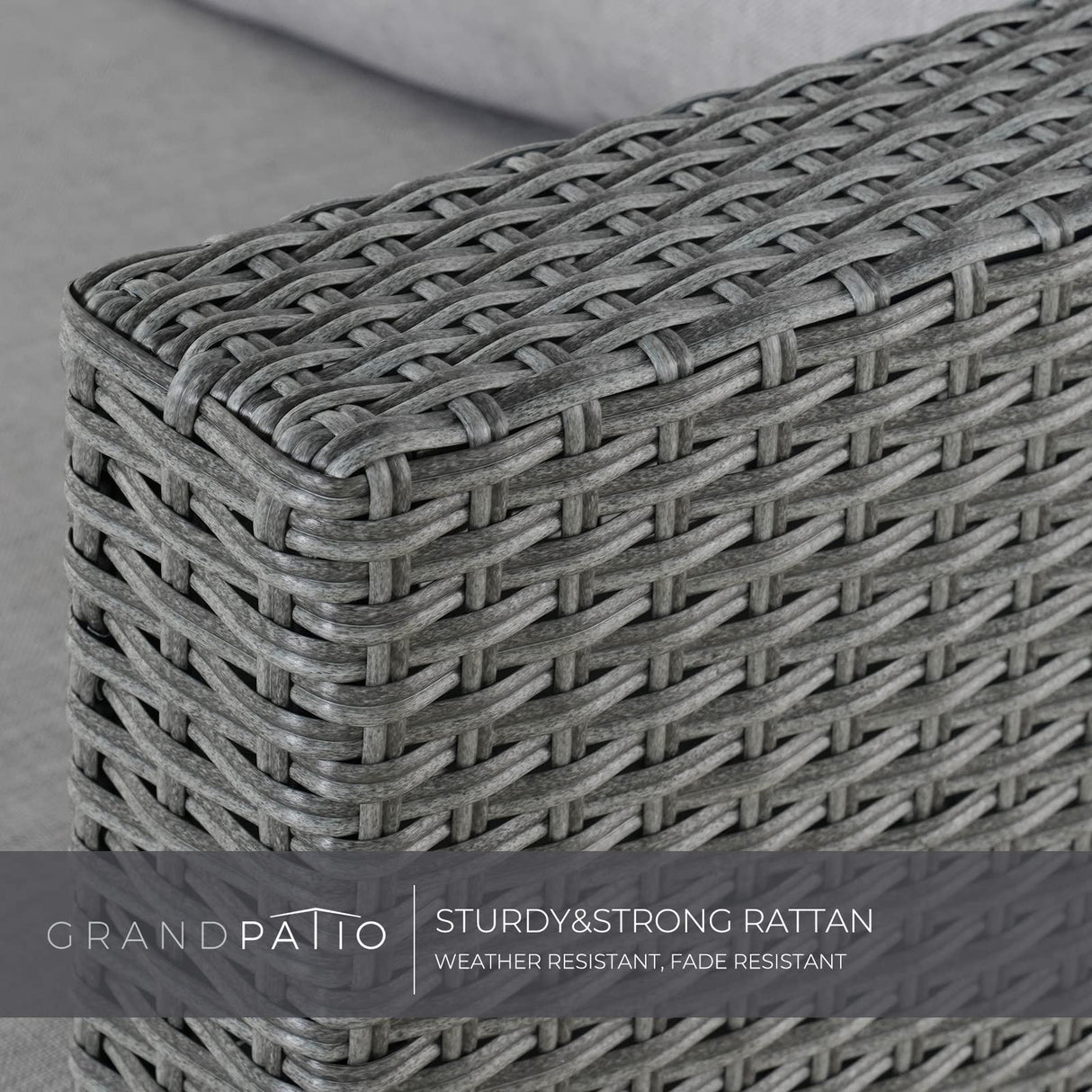 Grand patio 5 Pieces Wicker Outdoor Furniture Set,Patio Furniture Set with CSA Certification Fire Pit Table,Modular Sectional Sofa Sets with Olefin Cushions, 50,000 BTU Heat Output (Light Gray) Grand patio